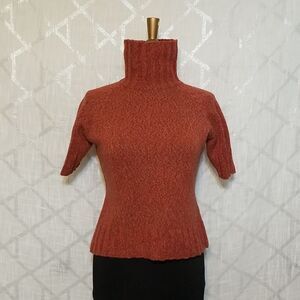 Faconnable Sweater Women's Size XS  Orange Wool Turtleneck Fall Winter